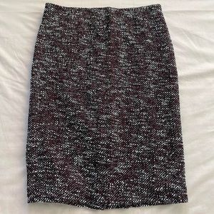 heathered tweed midi skirt